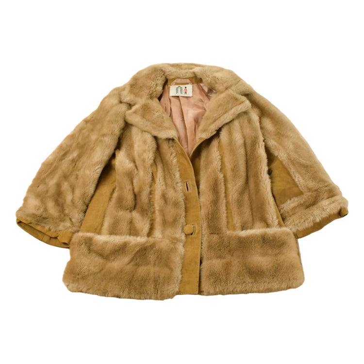 Vintage 1960's One World Faux Fur Coat Women's Large