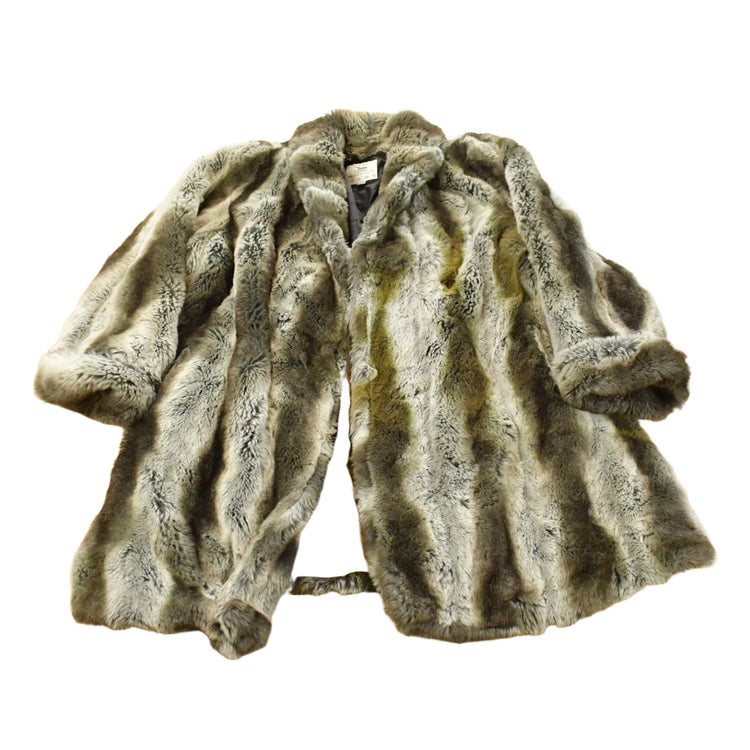 Vintage 1980s Tissavel Faux Fur Modacrylic Jacket Coat Women's 2XL
