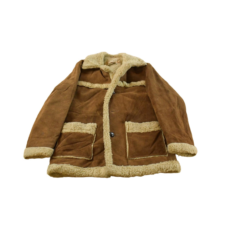 Vintage 1970s Schott NYC Rancher Suede Shearling Fur Leather Jacket Men's 40