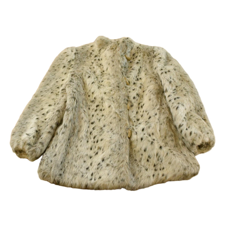Vintage 1980s D'Esprit Faux Fur Jacket Coat Women's M