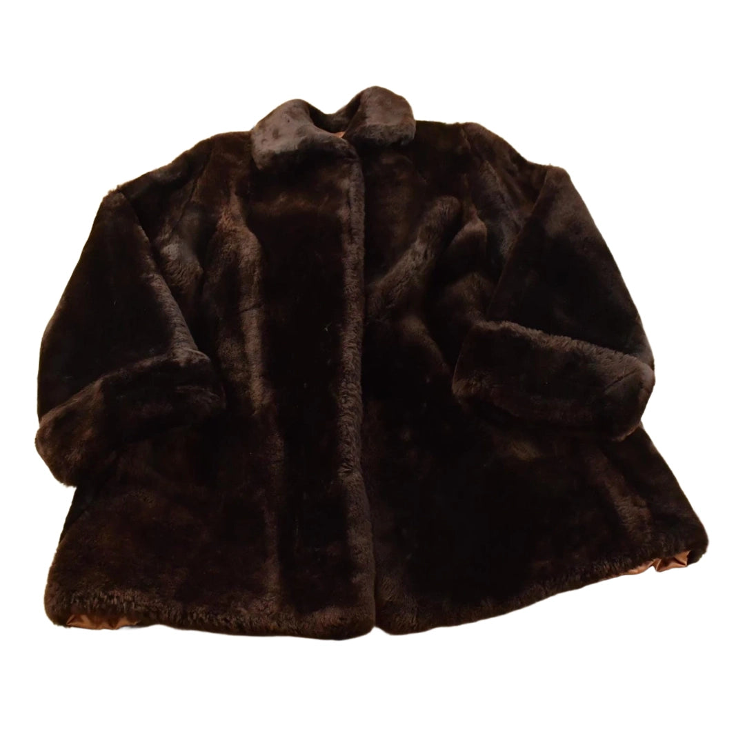 Vintage 1960s Mouton Fur Coat Adult M