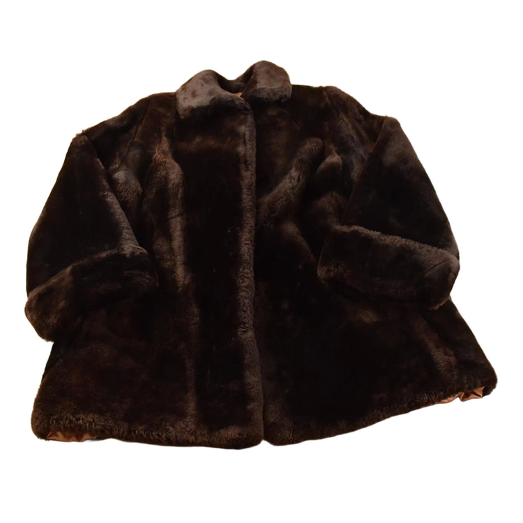 Vintage 1960s Mouton Fur Coat Adult M
