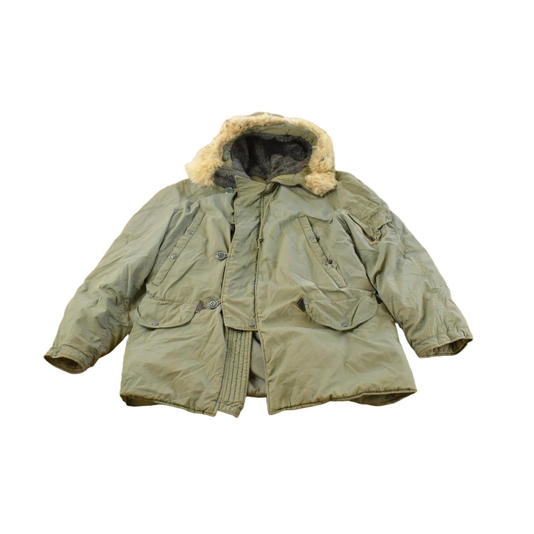 Vintage 1970s Air Force Type N-3B Snorkel Parka Flyer Military Flight Jacket Men's Medium