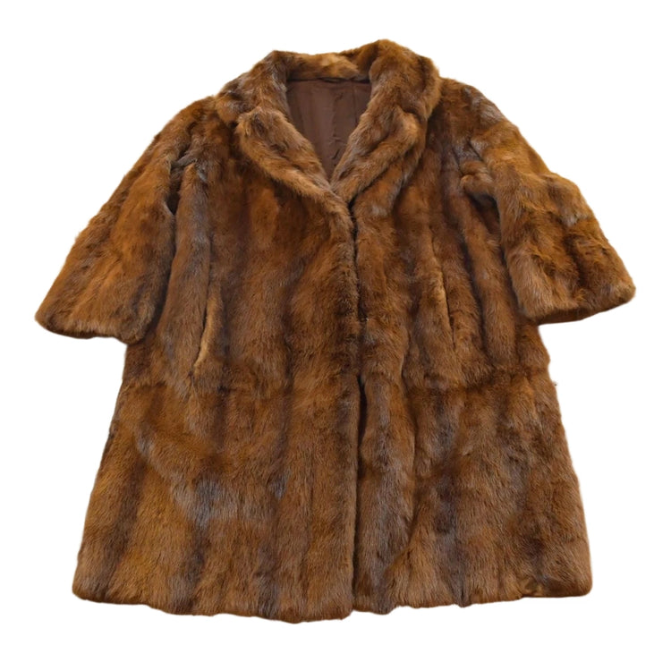 Vintage 1960s Muskrat Fur Coat Size M