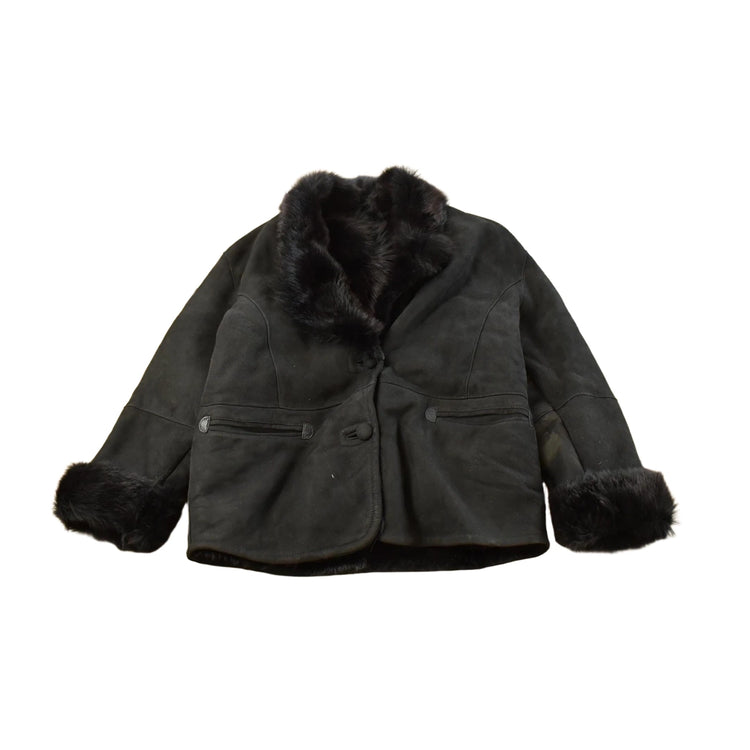 Vintage 1990s Faux Fur Shearling Coat Women's L
