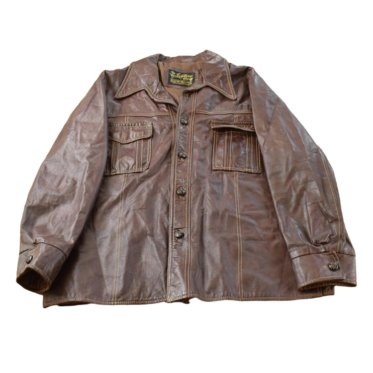 Vintage 1970s Sears The Mens Store Fur Lined Leather Jacket