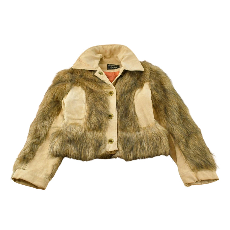 Vintage 1970s 77 Originals Wool Shaggy Fur Jacket Coat Women's S
