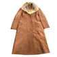 Vintage 1970s Fur Collar Suede Leather Jacket
