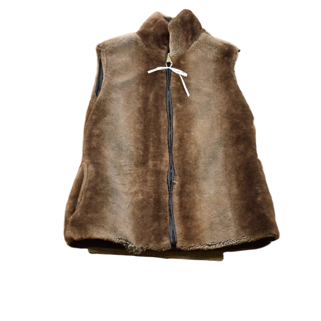 Vintage 1990s Hawke & Co Outfitter Faux Fur Full Zip Vest