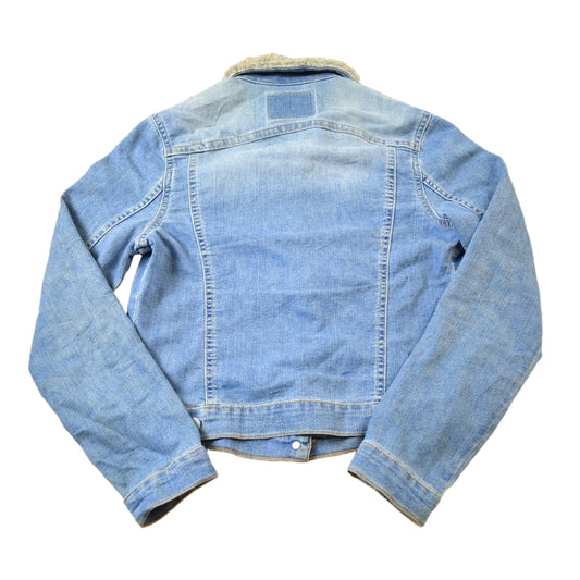 Vintage 1990s Levis Denim Jacket Faux Fur Collar Made In USA