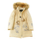 Vintage 1990s Northern Sun Fur Hood Polar Bear Art Wool Jacket Women's M
