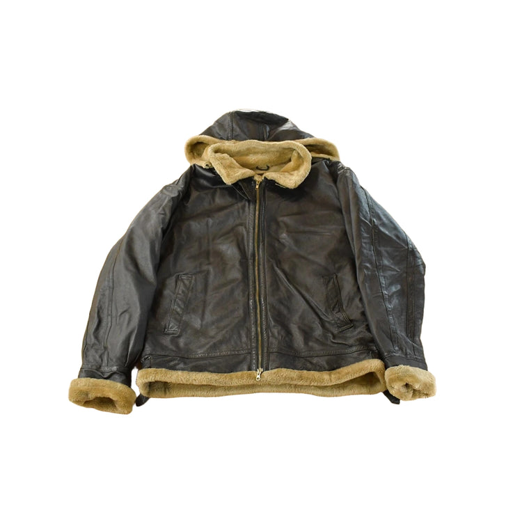 Vintage 1990s Ziptex Leather Faux Shearling Jacket Men's 2XL