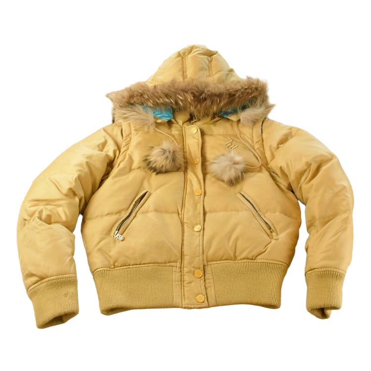 Vintage Y2K Rocawear Faux Fur Hooded Puffer Jacket Women's L