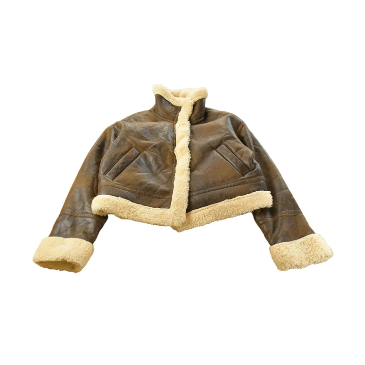 Vintage 1990s Scoop Faux Fur Shearling Coat Women's XL