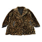 Vintage 1990s T Tahari Leopard Print Faux Fur Jacket Coat Women's Small