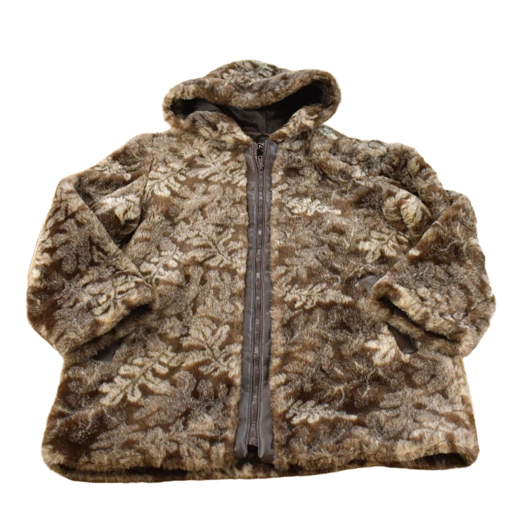 Vintage 1990s Nana Creations Full Zip Hooded Faux Fur Jacket Women's M