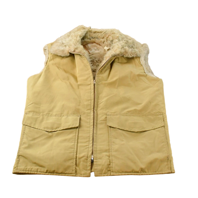Vintage 1990s Woolrich Faux Fur Full Zip Vest Jacket Men's M