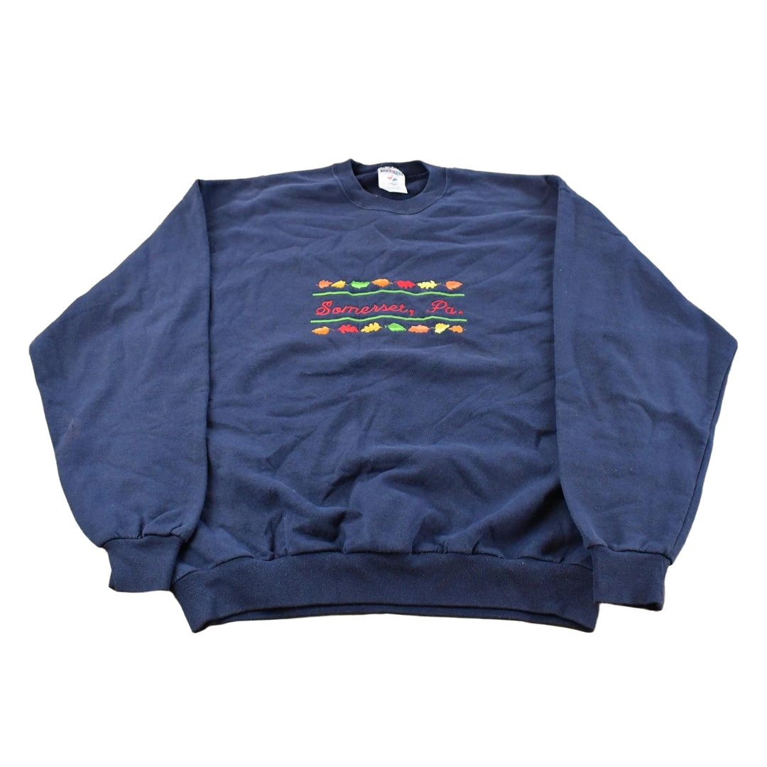 Vintage 2000s Somerset PA Autumn Leaves Jerzees Crewneck Sweatshirt Men's L