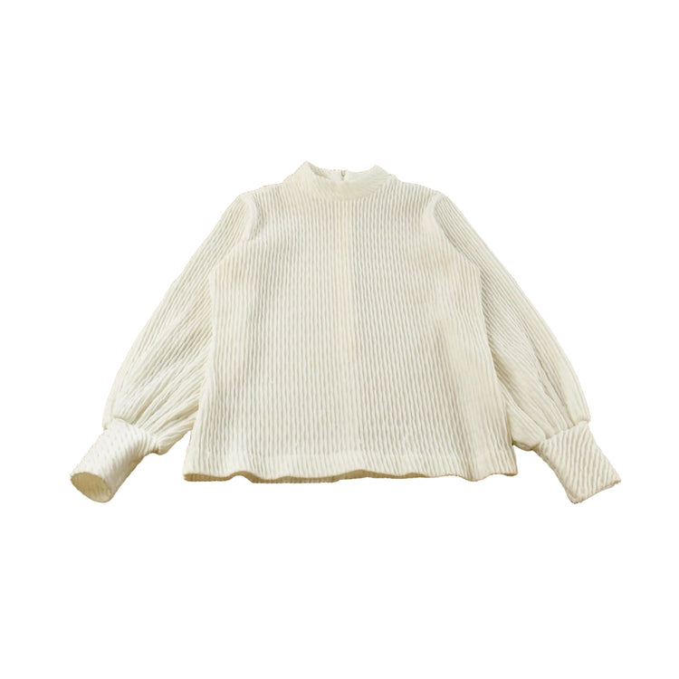 Vintage 1970s Ribbed Souflee Mock Neck Top Women's M