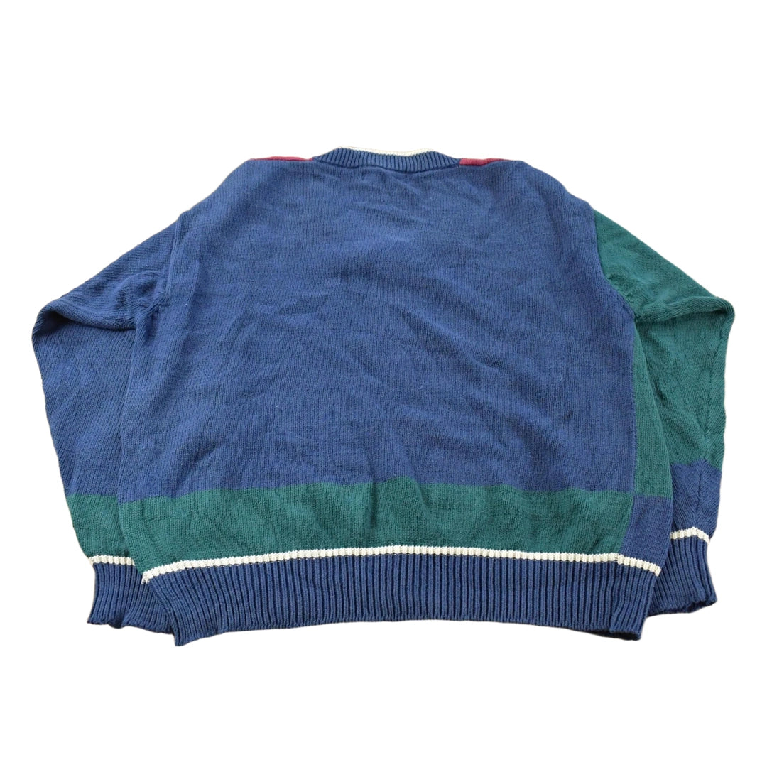 Vintage 1990s Par Four Golf Knit V Neck Sweater Men's Large