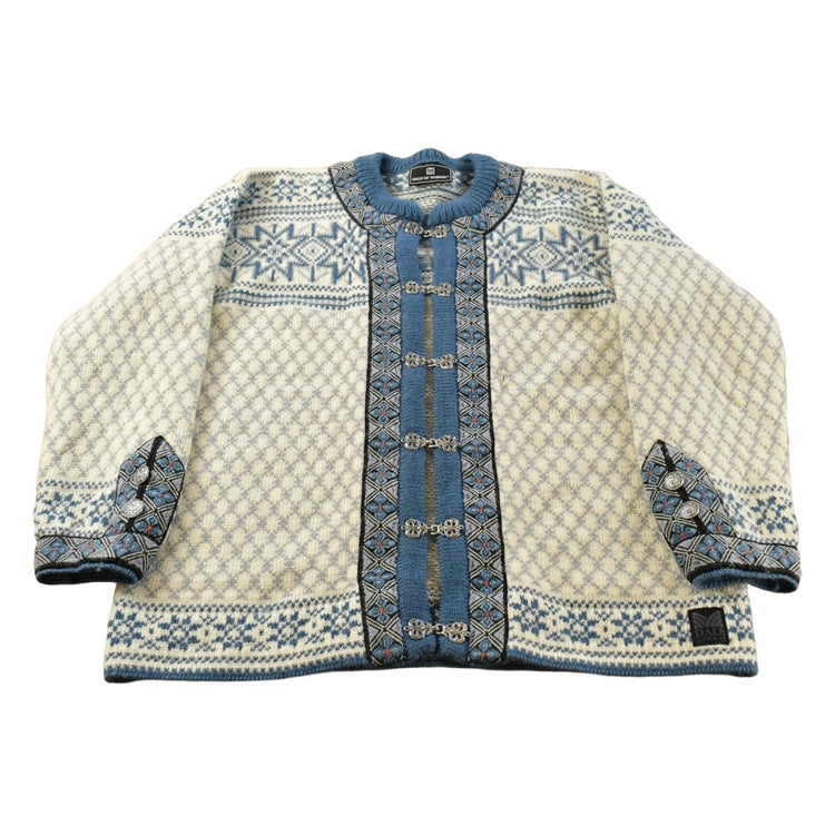 Vintage 1990s Dale Of Norway Wool Knit Cardigan Sweater Women's XL