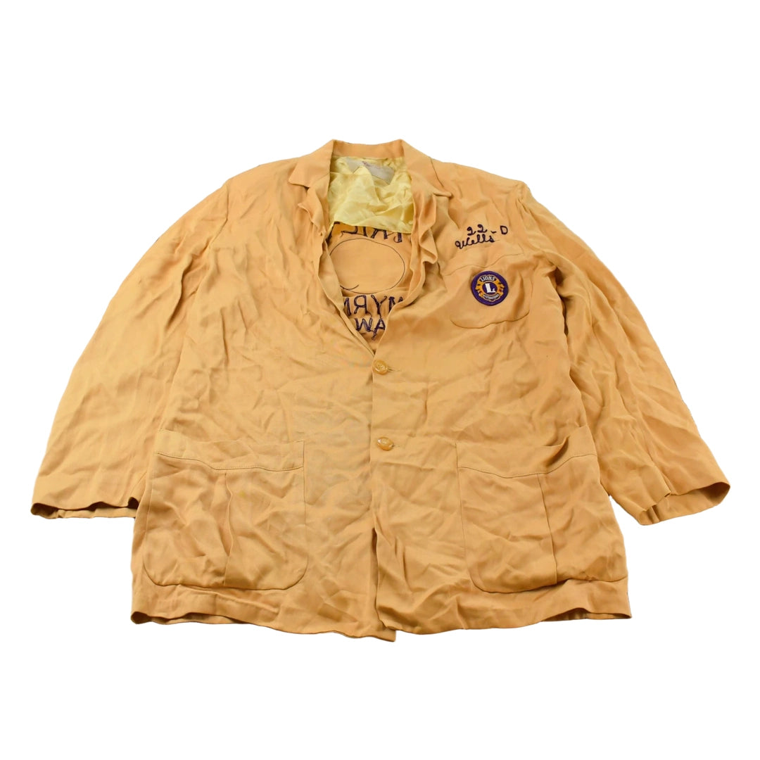 Vintage 1970s Lions Club International Chain Stitched Blazer Coat Men's M