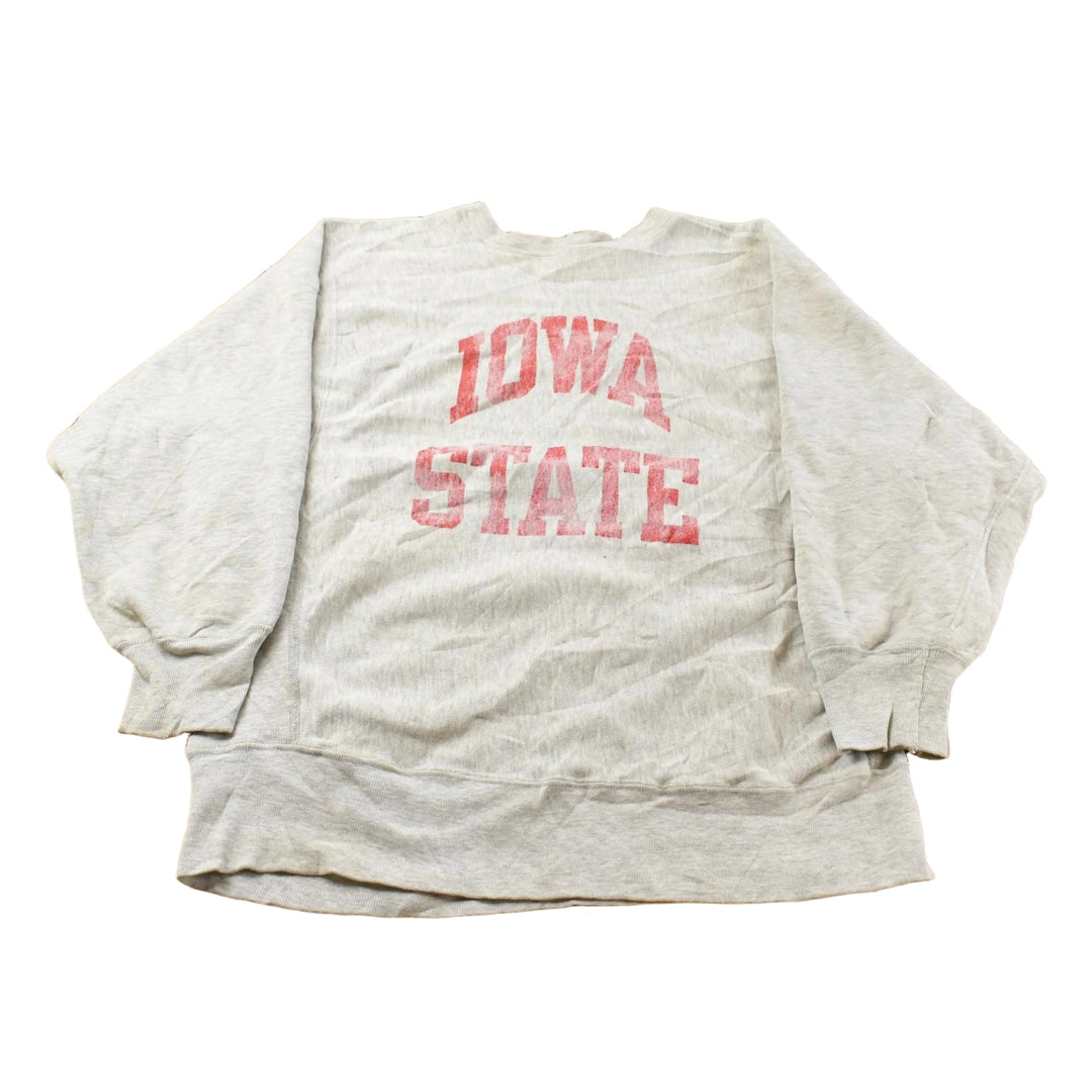 Vintage 1980s Iowa State Champion Reverse Weave Crewneck Sweatshirt Men's Large