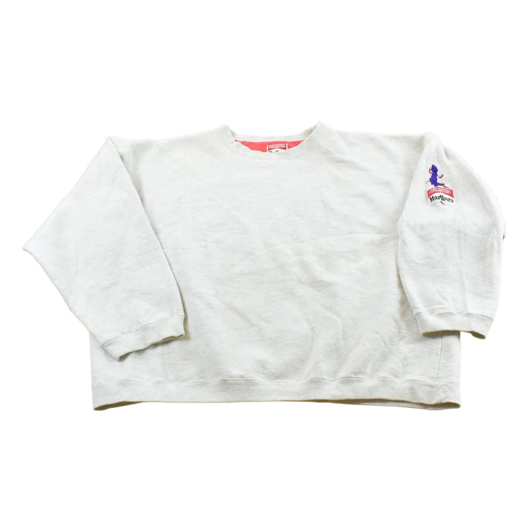 Vintage 1990s Marlboro Embroidered Lizard Logo Promotional Crewneck Sweatshirt Men's L