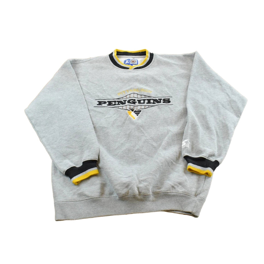 Vintage 1990s Starter Pittsburgh Penguins NHL Crewneck Sweatshirt Men's XL