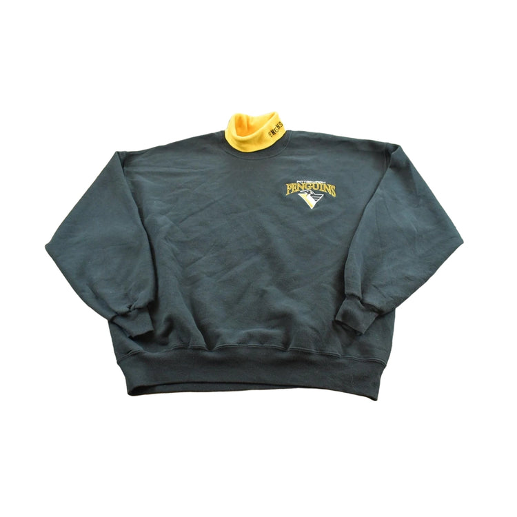 Vintage 1990s Chalkline Pittsburgh Penguins NHL Turtleneck Sweatshirt Men's XL