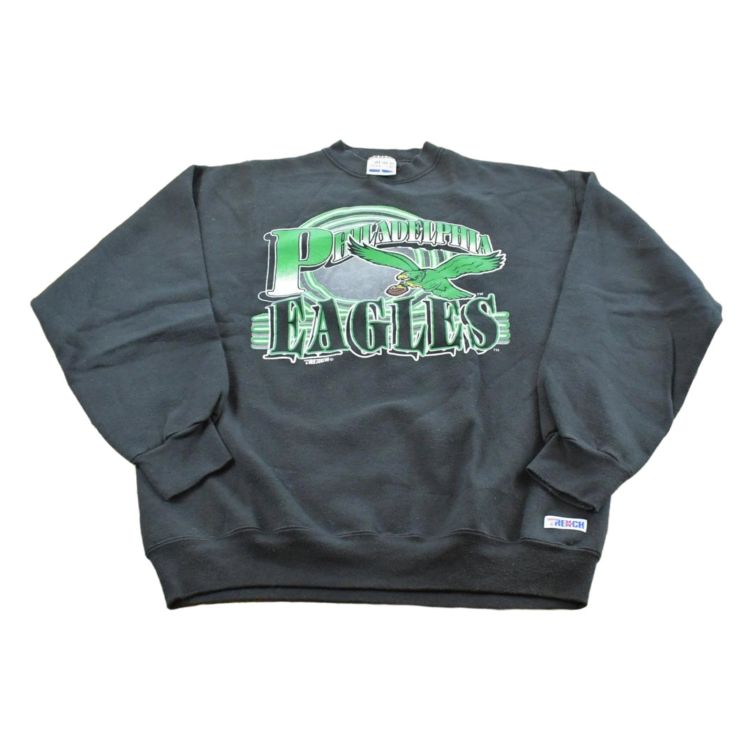 Vintage 1990s Trench Philadelphia Eagles NFL Crewneck Sweatshirt Men's M