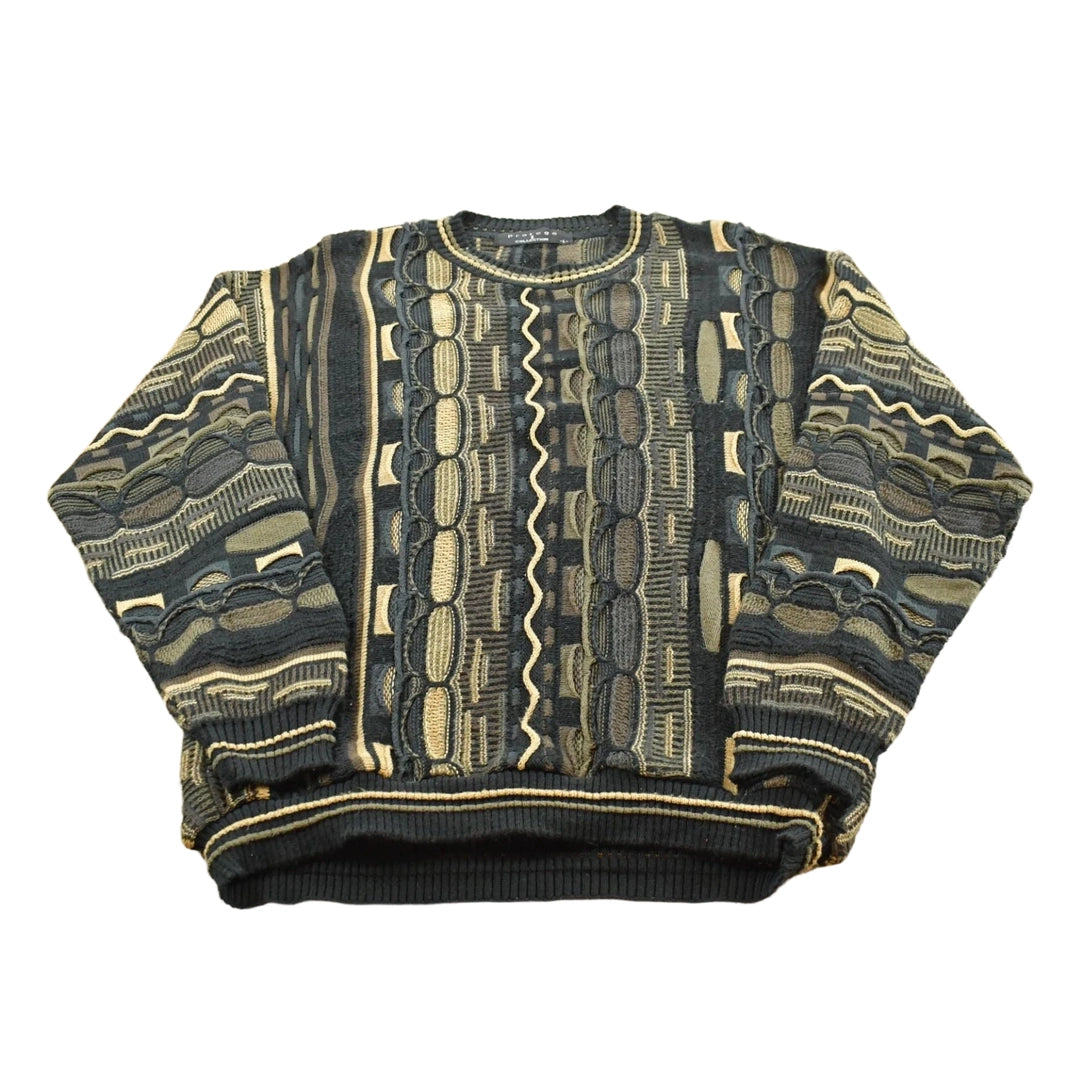 Vintage 1990s Protégé 3D Cable Knit Crewneck Sweater Men's L