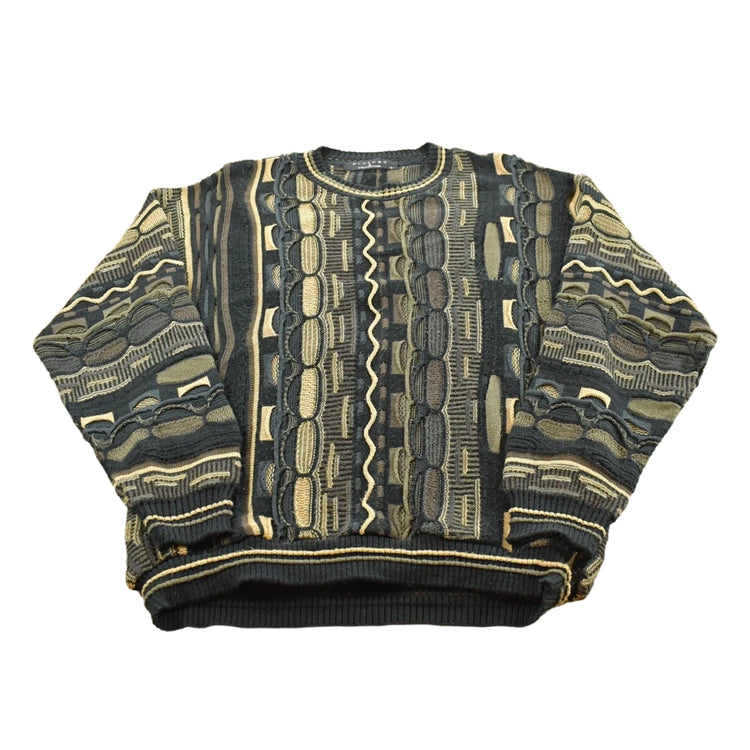 Vintage 1990s Protégé 3D Cable Knit Crewneck Sweater Men's L