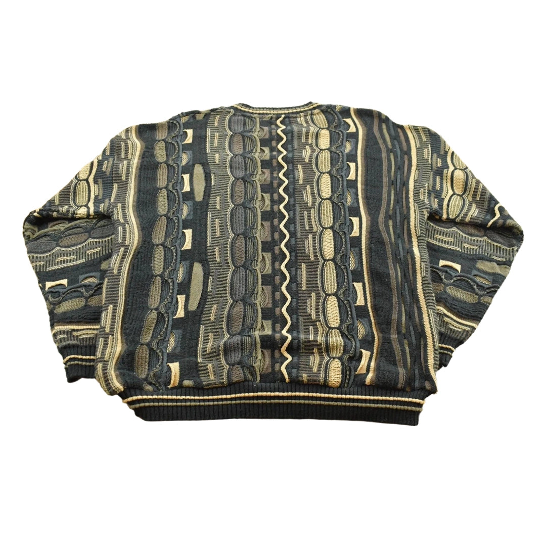 Vintage 1990s Protégé 3D Cable Knit Crewneck Sweater Men's L