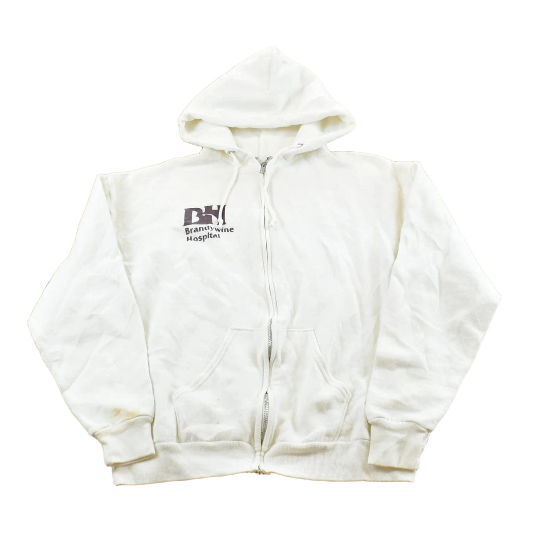Vintage 1980s Brandywine Hospital Full Zip Hoodie Sweatshirt Men's S
