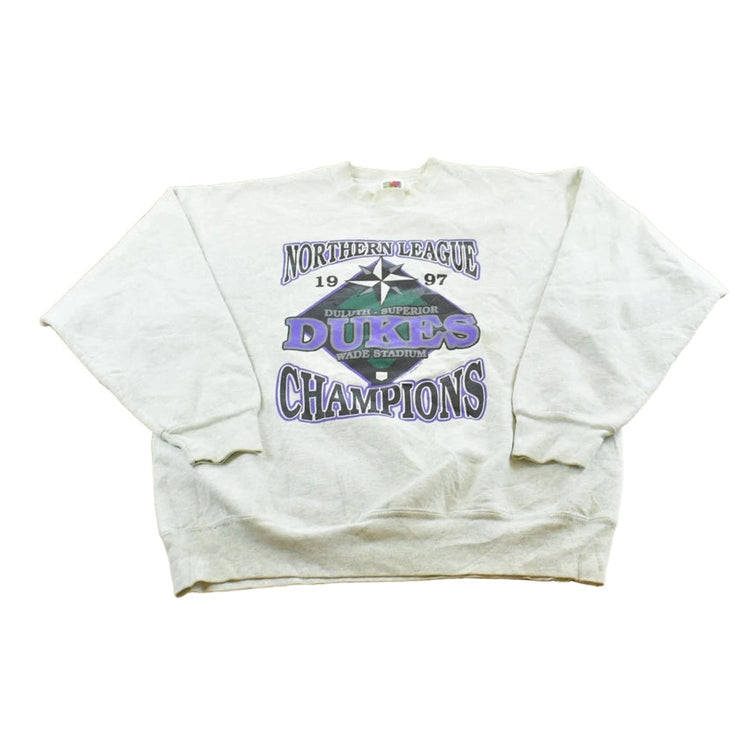 Vintage 1997 Northern League Dukes Champions Crewneck Men's L