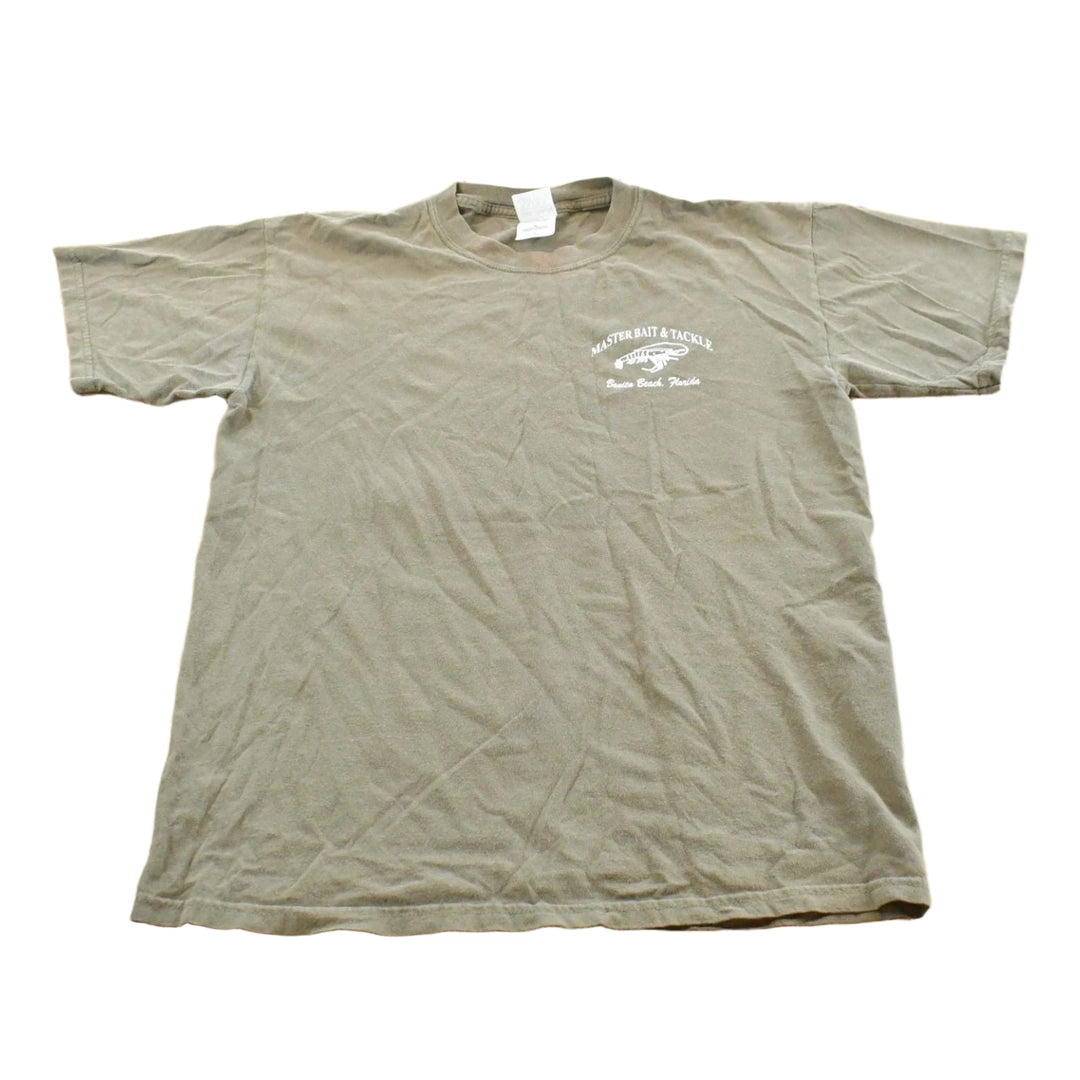 Vintage 2000s Master Bait Tackle Bonita Beach Florida Souvenir Travel T-Shirt Men's XL Men's Medium