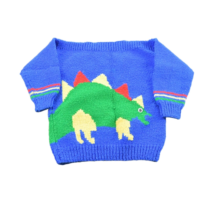 Vintage 1990s Stegosaurus Knit Sweater Youth XS