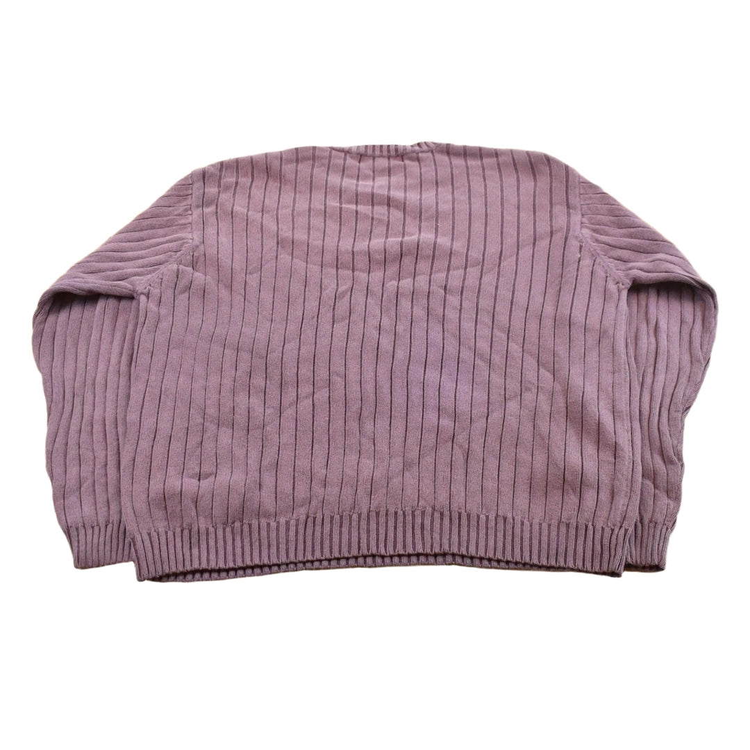 Vintage 1990s Arrow Cable Knit Cotton Sweater Men's M