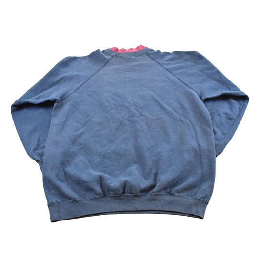 Vintage 1990s Double Collar Wisconsin Autumn Embroidered Crewneck Sweatshirt Men's L