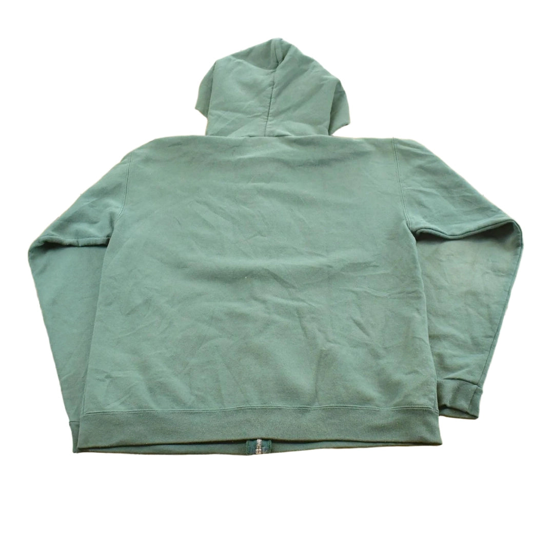 Vintage 2000s Champion Blank Green Full Zip Hoodie Sweatshirt Men's S