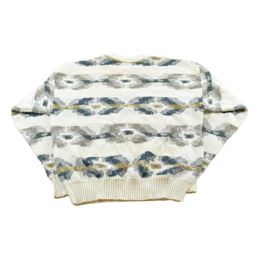 Vintage 1990s Abstract Knit Crewneck Sweater Men's M