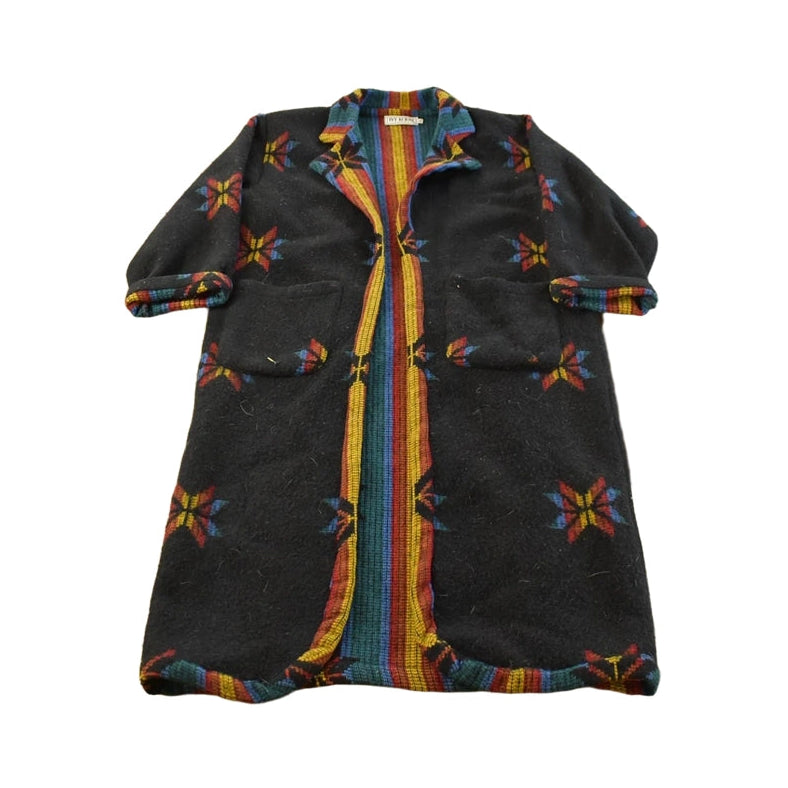 Vintage 1990s Ivy Koral Western All Over Print Wool Robe Men's M