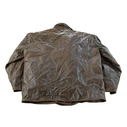 Vintage 1990s Passport Leather Motorcycle Biker Jacket Men's L