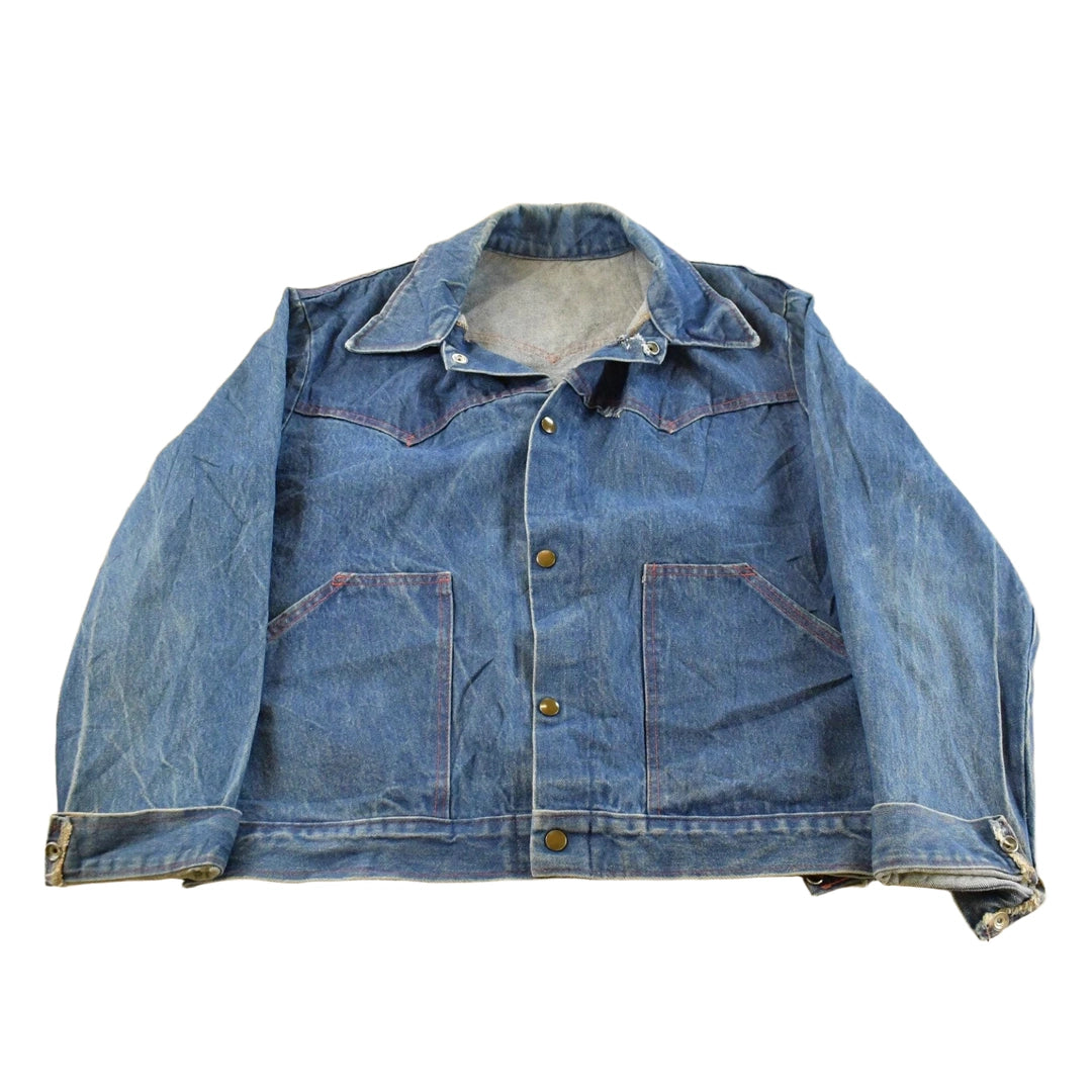Vintage 1970s Western Wear Denim Jean Jacket Men's L