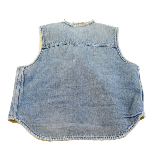 Vintage 1980s Carhartt Distressed Sherpa Lined Denim Work Vest Jacket Men's M