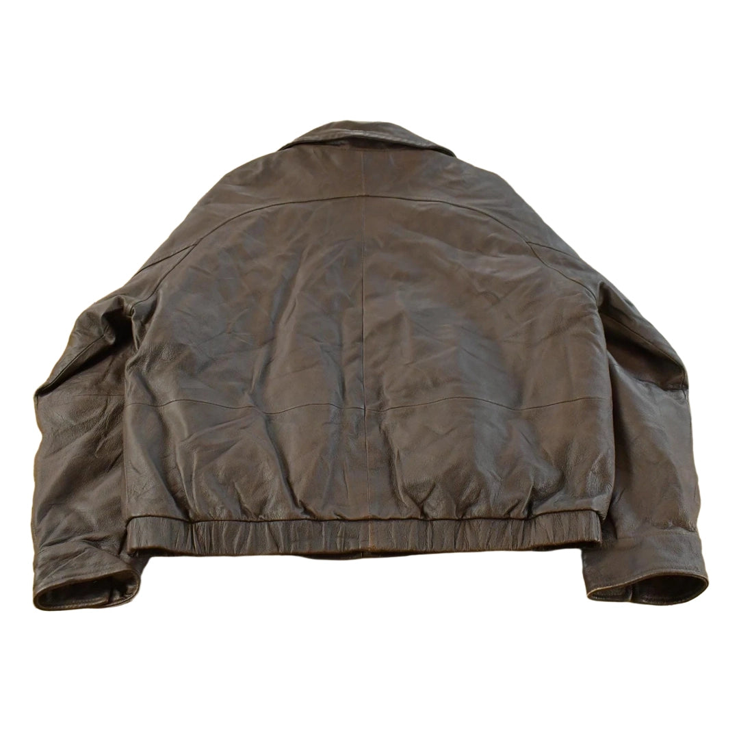 Vintage 1990s St. John's Bay Leather Bomber Jacket Men's Large