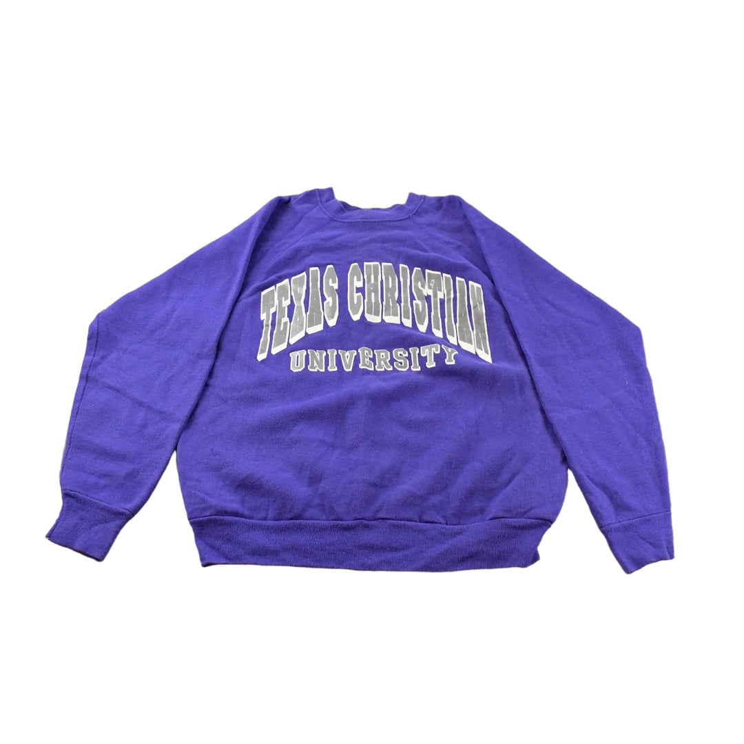 Vintage 1980s Texas Christian University Collegiate Crewneck Sweatshirt Men's M
