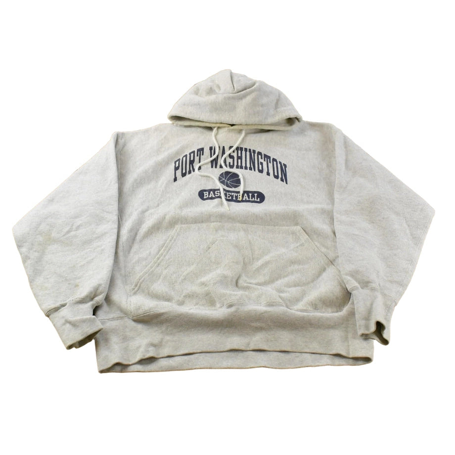 Vintage 2000s Port Washington Basketball Hoodie Sweatshirt Mens XL