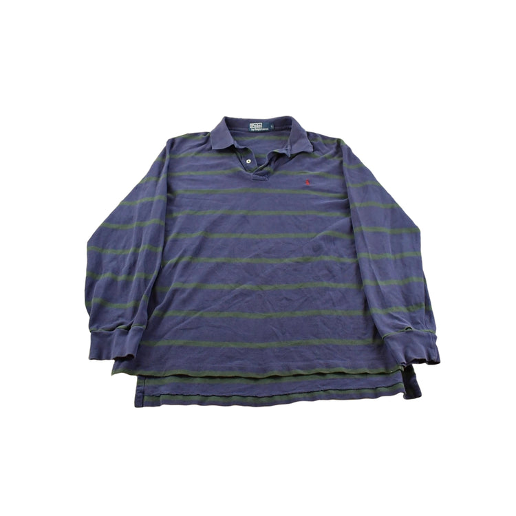 Vintage 1990s Polo Ralph Lauren Striped Long Sleeve Rugby Shirt Men's L